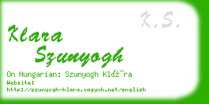 klara szunyogh business card